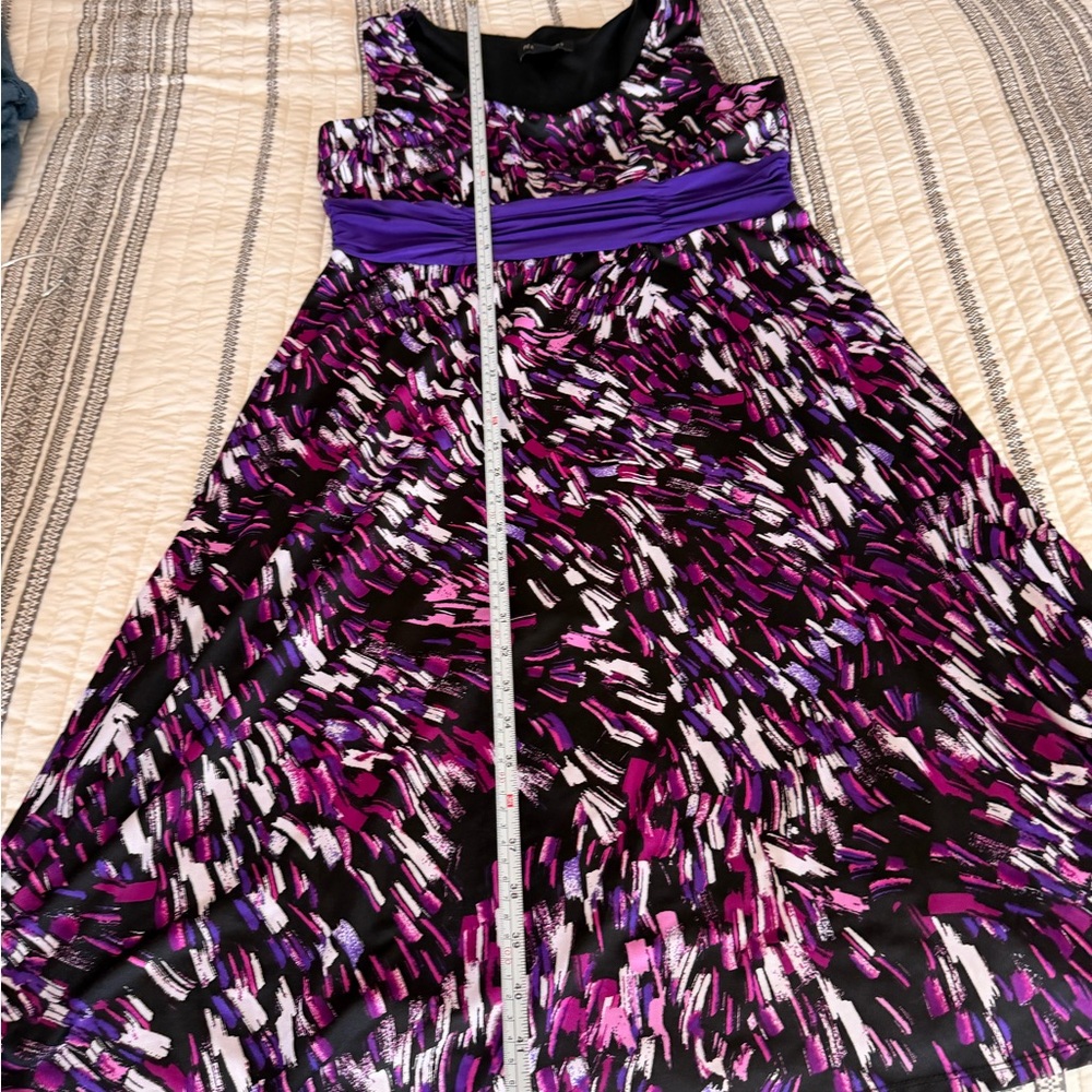 Perceptions Purple And Black Patterned Sleeveless… - image 3